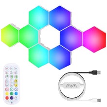 Load image into Gallery viewer, 8-Piece: Hexagon Light Panels RGBW Colorful Splicing Wall Lamps
