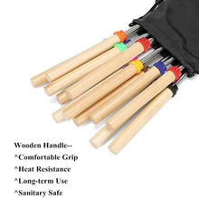 Load image into Gallery viewer, 8-Piece Set: Marshmallow Roasting Sticks with Wooden Handle
