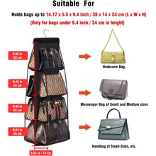 Load image into Gallery viewer, 8 Pocket Hanging Purse Organizer Handbag Storage Hanger
