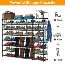 Load image into Gallery viewer, 8-Tier Shoe Rack Metal Shoe Storage Shelf
