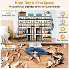 Load image into Gallery viewer, 8-Tier Shoe Rack Metal Shoe Storage Shelf

