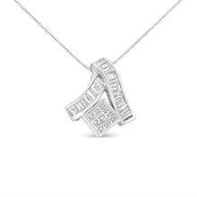 Load image into Gallery viewer, 14K White Gold 1 7/8 cttw Princess and Baguette Cut Mixed Geometry Diamond Pendant Necklace (G-H, SI1-SI2)
