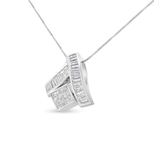 Load image into Gallery viewer, 14K White Gold 1 7/8 cttw Princess and Baguette Cut Mixed Geometry Diamond Pendant Necklace (G-H, SI1-SI2)

