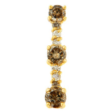 Load image into Gallery viewer, 14K Yellow Gold 1 cttw White and Champagne Round Cut Diamond Drop Pendant Necklace (I-J, I1-I2)

