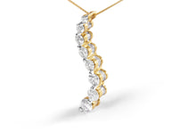 Load image into Gallery viewer, 14k Yellow Gold 3.0 cttw Baguette and Brilliant Round-Cut Diamond Journey 18" Pendant Necklace (I-J Color, I2-I3 Clarity)
