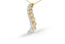 Load image into Gallery viewer, 14k Yellow Gold 3.0 cttw Baguette and Brilliant Round-Cut Diamond Journey 18" Pendant Necklace (I-J Color, I2-I3 Clarity)
