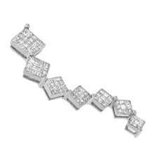 Load image into Gallery viewer, 10K White Gold 1 cttw Diamond Snake Curved Pendant Necklace (H-I, I1-I2)
