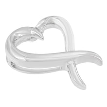 Load image into Gallery viewer, .925 Sterling Silver Open Heart-Shaped Awareness Ribbon Pendant Necklace

