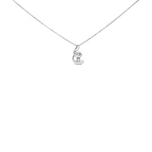 Load image into Gallery viewer, 10K White Gold 1/10 Cttw Diamond Solitaire Spiral 18" Pendant Necklace (I-J Color, I2-I3 Clarity)
