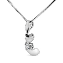 Load image into Gallery viewer, 10K White Gold 1/10 Cttw Diamond Solitaire Spiral 18" Pendant Necklace (I-J Color, I2-I3 Clarity)
