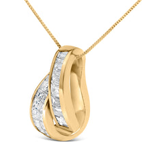 Load image into Gallery viewer, 14K Yellow Gold 1 5/8 cttw Princess and Baguette Cut Diamond Fashion Pendant Necklace (G-H, VS2-SI1)
