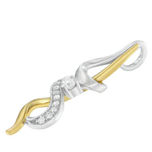 Load image into Gallery viewer, Espira 10K Two-tone Gold 1/5 cttw Diamond Intertwined Swirl Pendant Necklace (J-K, I1-I2)
