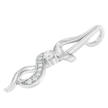 Load image into Gallery viewer, Espira 10K White Gold 1/5 cttw Round Cut Diamond Swirl Pendant Necklace (J-K, I1-I2)
