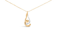 Load image into Gallery viewer, Espira 10K Two-Tone Gold 1/10 cttw Round Cut Diamond Swirl Pendant Necklace (I-J, I2-I3)
