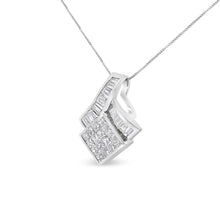 Load image into Gallery viewer, 14k White Gold 2 1/10 Cttw Princess and Baguette Geometric Designed Diamond Pendant Necklace (G-H Color, VS1-VS2 Clarity) - NO CHAIN INCLUDED
