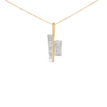 Load image into Gallery viewer, 18K Yellow and White Gold 1 7/8 Cttw Princess Baguette Diamond Key Shaped 18" Pendant Necklace (H-I Color, SI1-SI2 Clarity)
