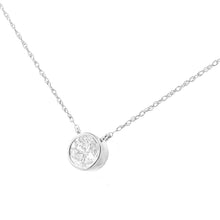 Load image into Gallery viewer, 10K White Gold 1/3 Cttw Round-Cut Diamond Bezel 18" Pendant Necklace (J-K Color, I1-I2 Clarity)
