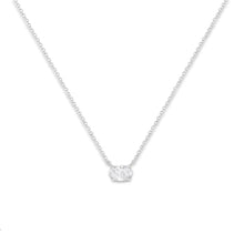 Load image into Gallery viewer, IGI Certified 14k White Gold 1/2 cttw Lab Grown Oval Shape Solitaire Diamond East West 18" Pendant Necklace (E-F Color, VS1-VS2 Clarity)
