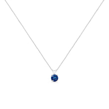 Load image into Gallery viewer, 10K White Gold 1/4 Cttw Round Brilliant Cut Lab Grown Blue Diamond 4-Prong Solitaire Pendant Necklace (Blue Color, VS2-SI1 Clarity) - 18"
