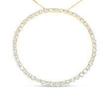 Load image into Gallery viewer, 10K Yellow Gold Plated .925 Sterling Silver 4 Cttw Diamond Circle Hoop 18" Pendant Necklace (J-K Color, I1-I2 Clarity)
