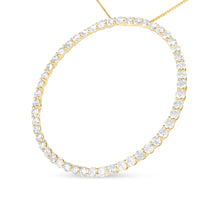 Load image into Gallery viewer, 10K Yellow Gold Plated .925 Sterling Silver 4 Cttw Diamond Circle Hoop 18" Pendant Necklace (J-K Color, I1-I2 Clarity)
