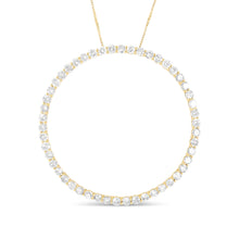 Load image into Gallery viewer, 10K Yellow Gold Plated .925 Sterling Silver 4 Cttw Diamond Circle Hoop 18" Pendant Necklace (J-K Color, I1-I2 Clarity)
