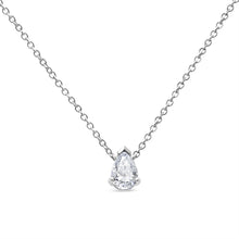 Load image into Gallery viewer, 14K White Gold 1/2 Cttw Lab Grown Pear Shape Solitaire Diamond Pendent 18" Necklace (F-G Color, VS2-SI1 Clarity)
