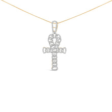 Load image into Gallery viewer, 10K Yellow Gold 1.00 Cttw Ankh Cross Pendant (H-I Color, SI1-SI2 Clarity) -18" Inches
