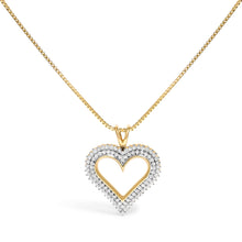 Load image into Gallery viewer, .925 Sterling Silver 1.00 Cttw Diamond Heart 18" Pendant Necklace (I-J Color, I2-I3 Clarity)
