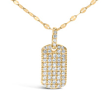 Load image into Gallery viewer, 14K Yellow Gold 1/3 Cttw Diamond Dog Tag Pendant Necklaces 18"
