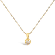 Load image into Gallery viewer, 14K Yellow Gold Plated Silver 1/5 Cttw Diamond Openwork Pendant Necklace
