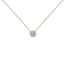 Load image into Gallery viewer, 14K Yellow Gold Plated Sterling Silver 3/8 Cttw Diamond Cluster Pendant Necklace
