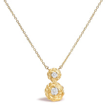 Load image into Gallery viewer, 14K Yellow Gold Plated Sterling Silver 1/2 Cttw Lab Grown Diamond Rose Pendant Necklace
