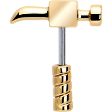 Load image into Gallery viewer, 16G 1/4 Gold Tone Optical Illusion Hammer Cartilage Tragus Earring
