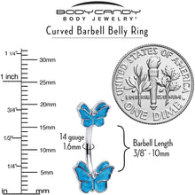 Load image into Gallery viewer, Simply Butterfly Blue Double Mount Belly Ring
