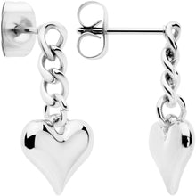 Load image into Gallery viewer, Chain Dangle Heart Stud Earrings
