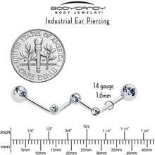 Load image into Gallery viewer, 14G Clear Gem Constellation Style Project Bar 32mm
