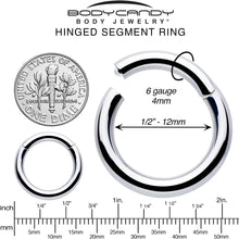 Load image into Gallery viewer, 10G 1/2 316L Surgical Steel Precision Hinged Segment Hoop
