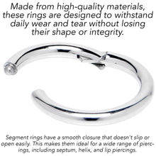 Load image into Gallery viewer, 8G 3/8 316L Surgical Steel Precision Hinged Segment Hoop
