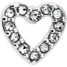 Load image into Gallery viewer, 20G 7mm Clear Gem Hollow Paved Heart L Shape Nose Ring
