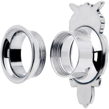 Load image into Gallery viewer, Red CZ Gem Wise Owl Screw Fit Tunnel Plug Set Available Sizes 6mm to 16mm
