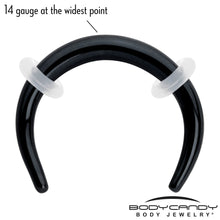 Load image into Gallery viewer, 14G 5/16 Black Pincher Crescent Taper
