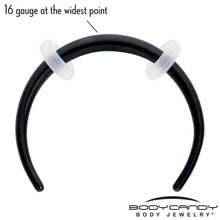 Load image into Gallery viewer, 16G 3/8 Black Pincher Crescent Taper
