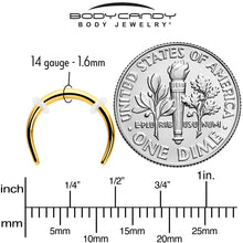 Load image into Gallery viewer, 14G 3/8 Gold Tone Pincher Crescent Taper
