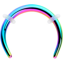 Load image into Gallery viewer, 14G 3/8 Rainbow Pincher Crescent Taper
