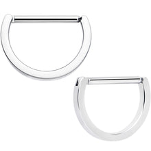 Load image into Gallery viewer, 14G 13mm Implant Grade Titanium D Shaped Nipple Clicker Set
