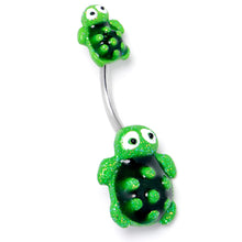 Load image into Gallery viewer, Texture Turtles Double Mount Belly Ring
