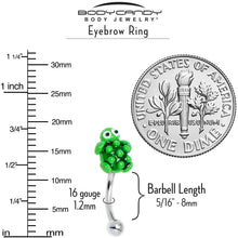 Load image into Gallery viewer, 16G 5/16 Texture Turtle Curved Eyebrow Ring
