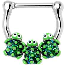 Load image into Gallery viewer, 16G 5/16 Textured Turtle Trio Cartilage Clicker
