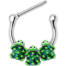 Load image into Gallery viewer, 16G 5/16 Textured Turtle Trio Cartilage Clicker
